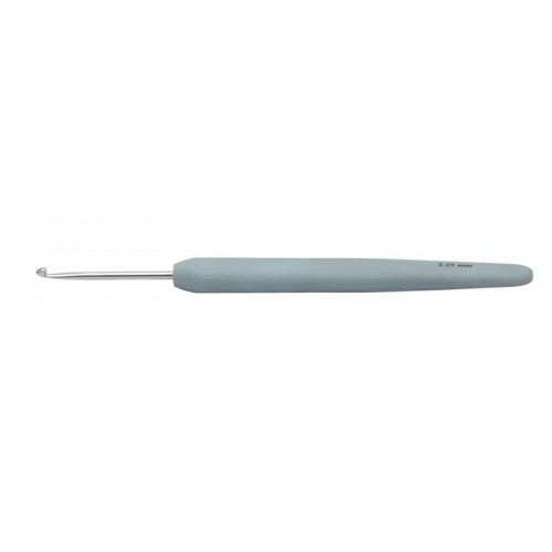 Крючок для вязания с эргономичной ручкой "Waves" 2,25мм алюминий, серебристый/астра  KnitPro 30902														