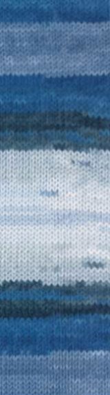 Пряжа "LANAGOLD BATIK" 1600 меланж сине-сер-чер 5*100 г. 240м 49% шерсть, 51 % акрил  ALIZE