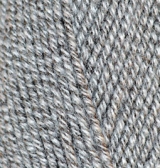 Пряжа "LANAGOLD CLASSIC" 651 меланж св.серый-серый 5*100 г. 240м 49% шерсть, 51 % акрил  ALIZE 651