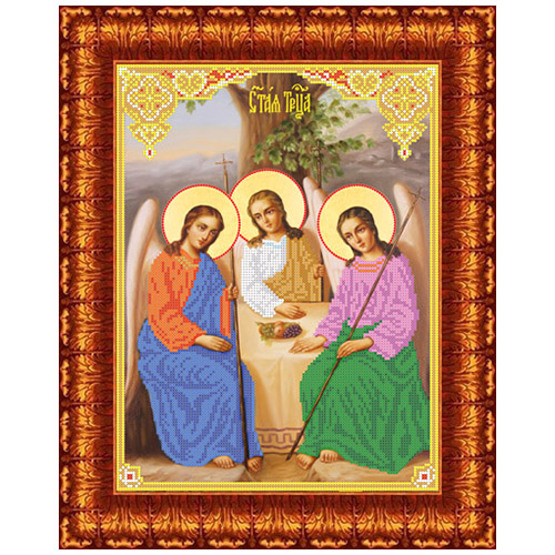 Канва с рисунком бисер Икона Святая Троица (А3)  Каролинка КБИ-3022