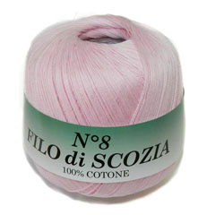 Пряжа "FILO di SCOFIA №8"  32 бледно-розовый 10*50 г. 340м 100% хлопок  Италия
