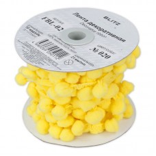 Тесьма декоративная "Помпоны" желтый №020, 21мм*9.1м за 1 м  BLITZ