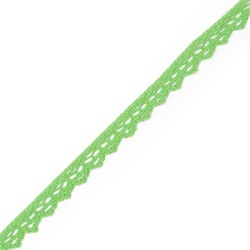 Кружево вязаное 10мм 10мм*9,14м, зеленый за 1м