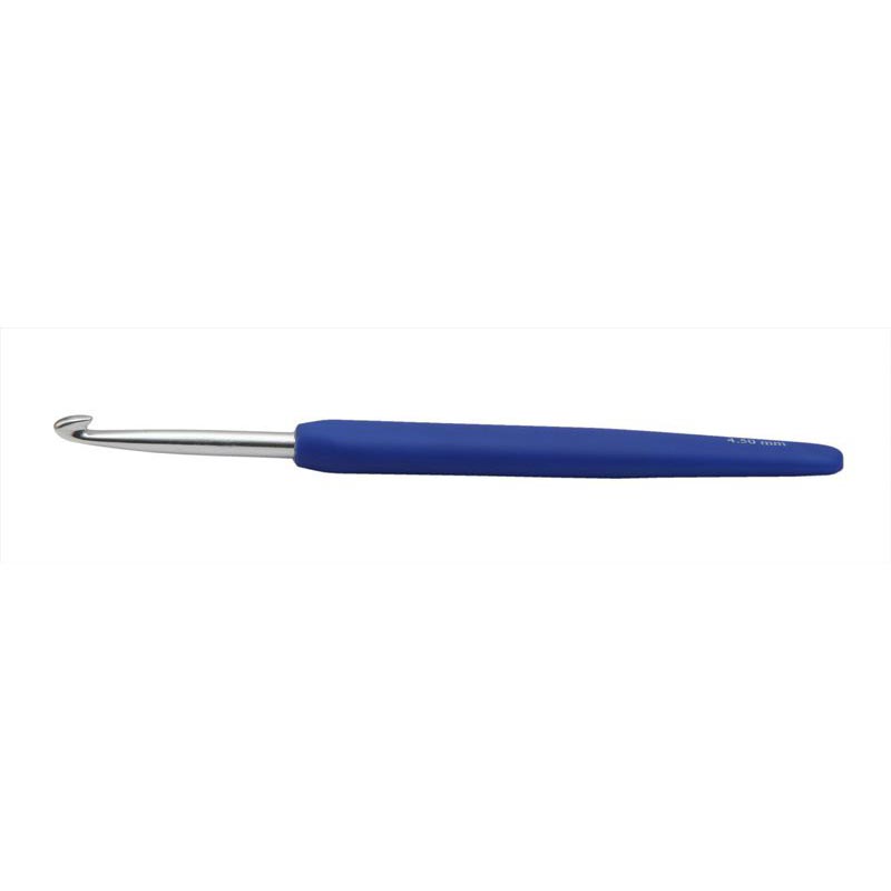 Крючок для вязания с эргономичной ручкой "Waves" 4,5мм алюминий, серебристый/цветной  KnitPro 30910														