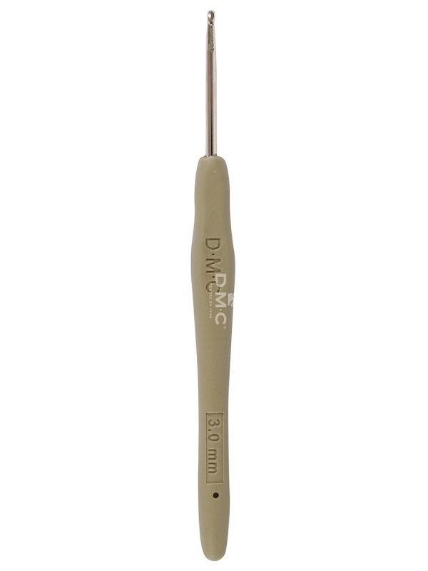 Крючок для вязания "DMC" 3,0мм с пластиковой ручкой, сталь длина 13мм U1888/3														
