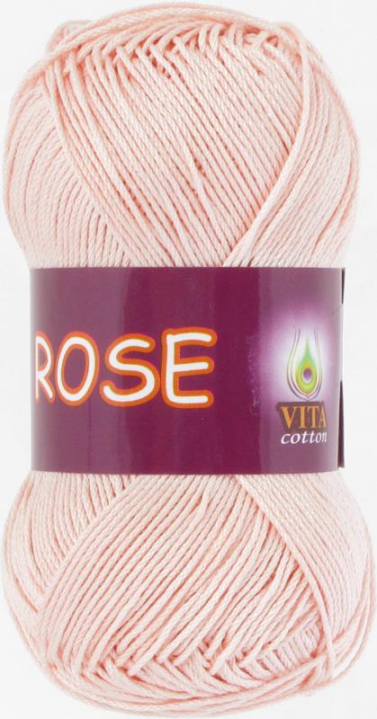 Пряжа "ROSE" светло-розовый 3904 10*50 г. 150м 100% хлопок двойной мерсериз.  VITA