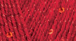 Пряжа "SAL Abiye" красный 56 5*100 г. 330м 95% акрил, 5% металлик