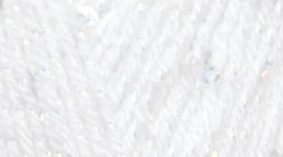 Пряжа "SAL Abiye" белый 55 5*100 г. 330м 95% акрил, 5% металлик