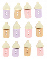 Пуговицы декоративные "Бутылочки розовые для девочки" (набор) 6939
