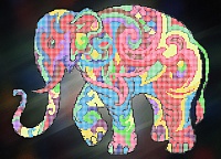 Канва с рисунком бисер "Слон богатства" 37*27см полная зашивка Наследие КБ-445