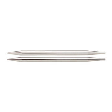 Спицы съемные Nova Metal 4,5мм для длины тросика 28-126см никелированная латунь, серебр. 2шт.  Knit Pro 10403														
