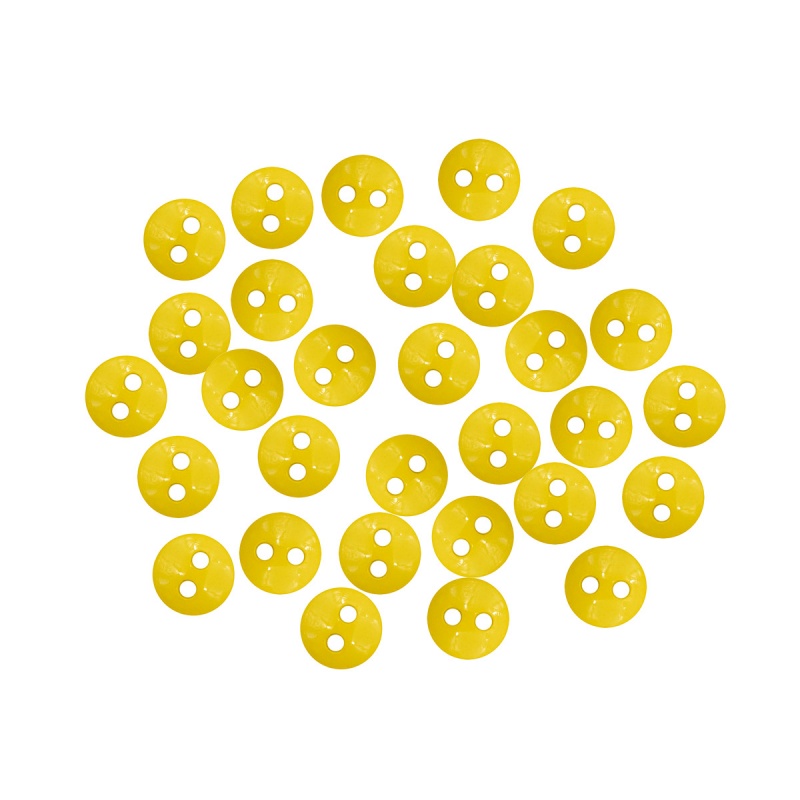 Пуговицы "Мини" d=6мм цв. св. жёлтый на 2 прокола набор 50шт. 613597/27378														