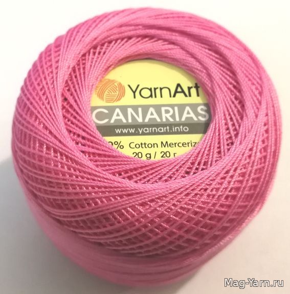 Пряжа "CANARIAS" розовый 5001 10*20 г. 203м 100% хлопок мерсириз.  YarnArt