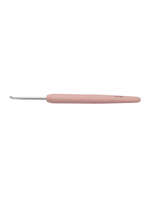 Крючок для вязания с эргономичной ручкой "Waves" 2,75мм алюминий, серебристый/ирис  KnitPro 30904														