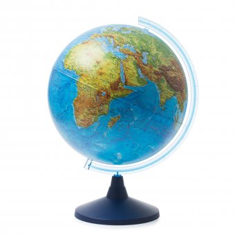 Глобус Земли физико-политический D=210мм с подсветкой от батареек  Глобен