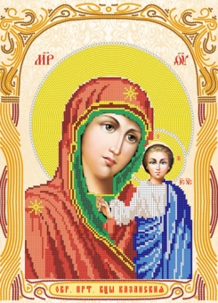 Канва с рисунком бисером Икона Богородица Казанская (37*28)  Наследие КБА3-001