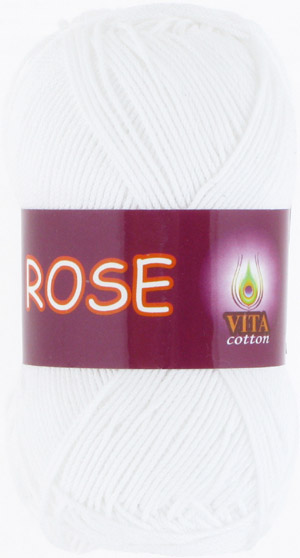 Пряжа "ROSE" белый 3901 10*50 г. 150м 100% хлопок двойной мерсериз.  VITA