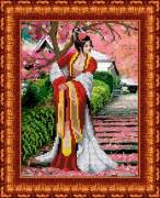 Канва с рисунком "Японский сад" бисер (А4)  Каролинка