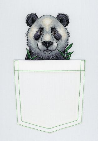 Вышивка крестом Жар-птица "Веселая панда" вышивка на одежде мулине 8*9см