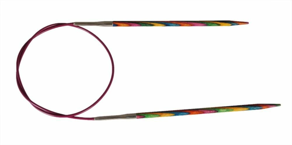 Спицы круговые Symfonie D 4,0мм длина 120см, ламинированная береза, многоцветный  Knit Pro 21367														