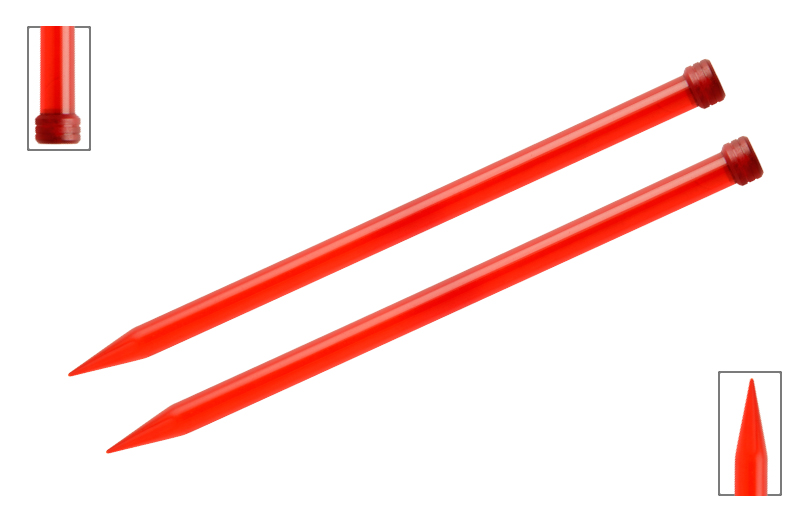 Спицы прямые Trendz D12.0м, длина 30см, акрил красный 2шт  Knit Pro 51201														